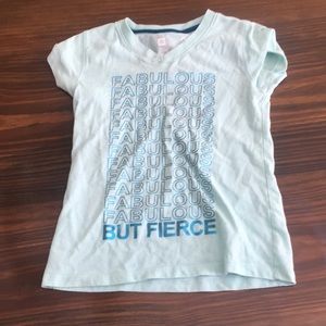 Light Teal “Fabulous but Fierce” Girls T-Shirt